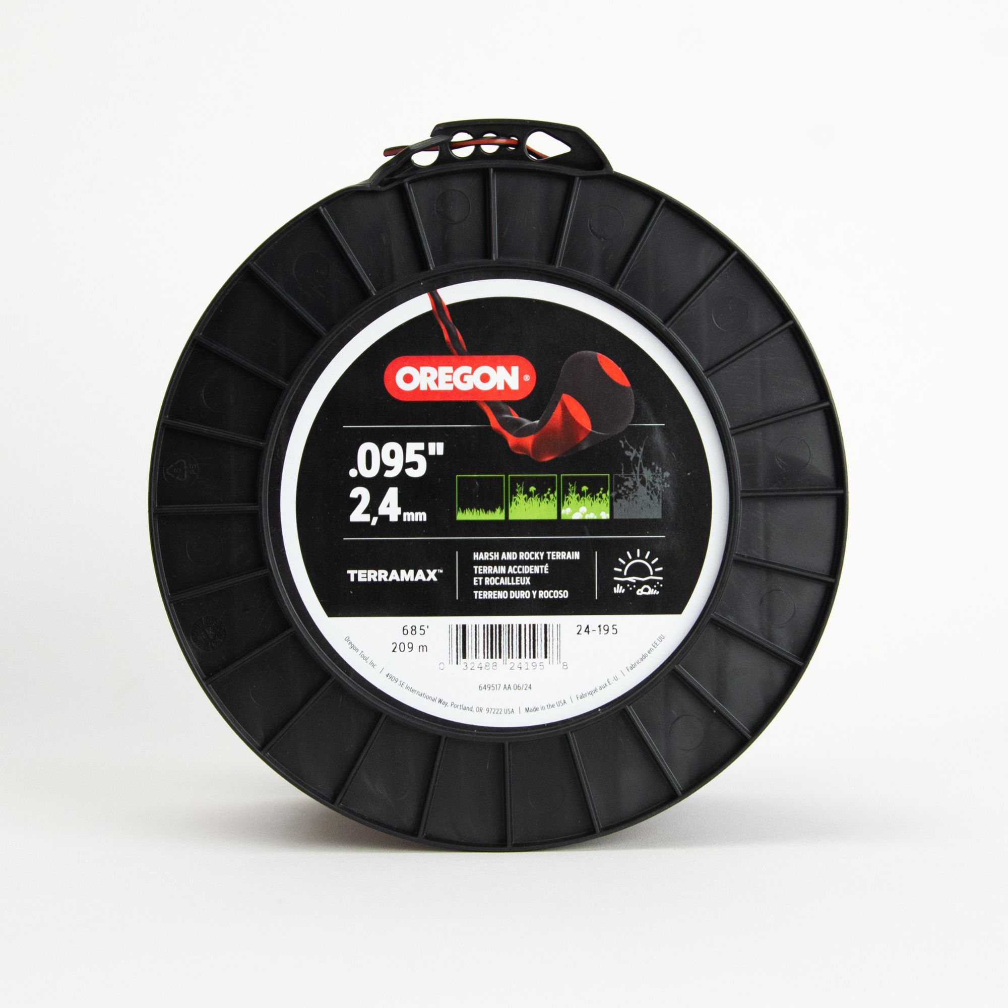 Oregon, TerraMax Oval Twist High Performance Trimmer Line, Line Diameter 0.095 in, Line Length 685 ft, Model# 24-195